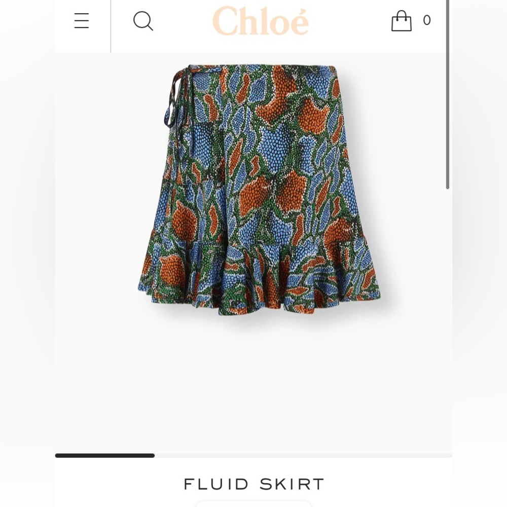 Chlo Python-Print Tie-Side Jersey Ruffle Skirt - image 1